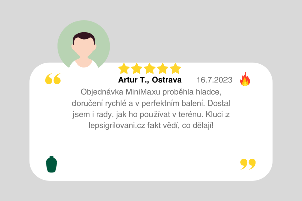 Recenze Artur T., Ostrava – Big Green Egg MiniMax