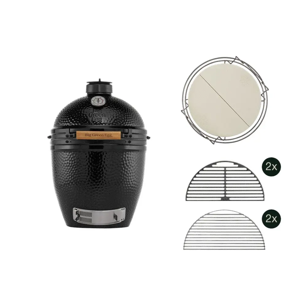 Gril Big Green Egg Large The Onyx – základní set s modulárním stolem