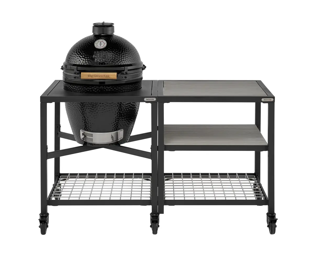 Gril Big Green Egg Large The Onyx – základní set s modulárním stolem